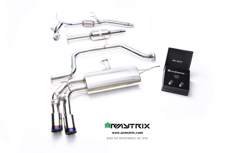 Armytrix exhaust system for Audi A3 Sportback 35 TFSI (2013-2018) valvetronic exhaust system