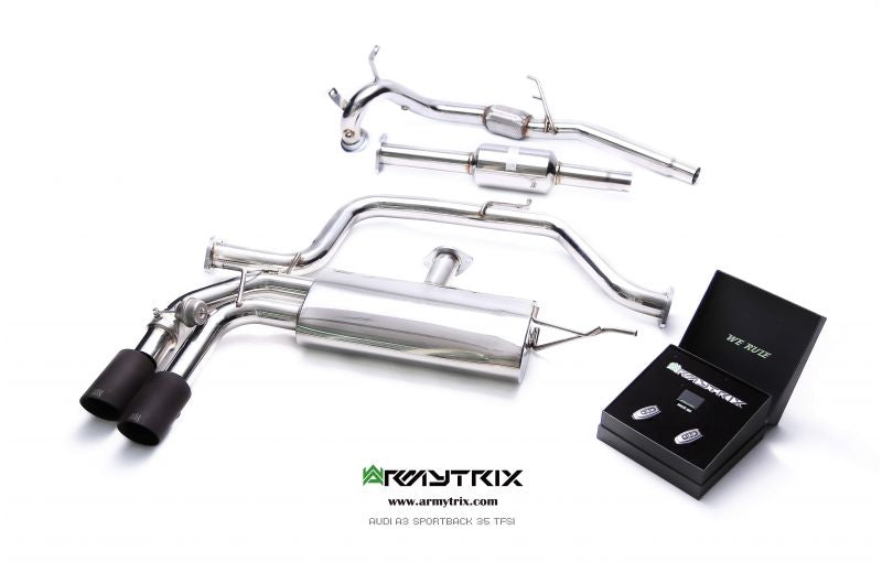 Armytrix exhaust system for Audi A3 Sportback 35 TFSI (2013-2018) valvetronic exhaust system