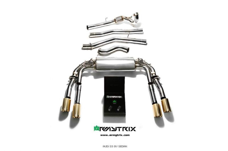 Armytrix exhaust system for AUDI S3 8V SEDAN (2013-2020) valvetronic exhaust system