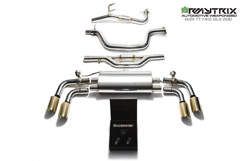 Armytrix exhaust system for Audi TT 8J MK2 2WD 1.8/2.0 TFSI Coupé (2006-2014) valvetronic exhaust system