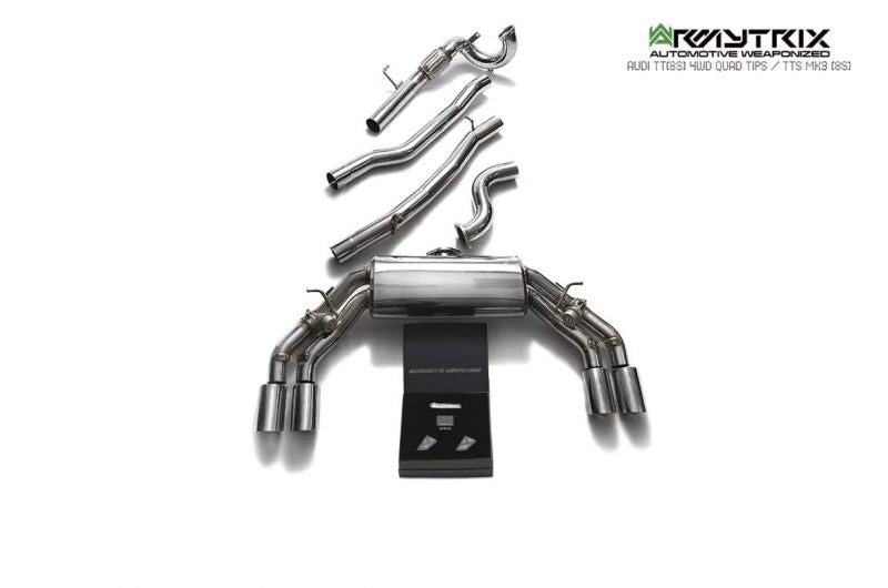 Armytrix exhaust system for Audi TTS 8S MK3 Quattro Coupé Non-OPF (2015-2023) valvetronic exhaust system