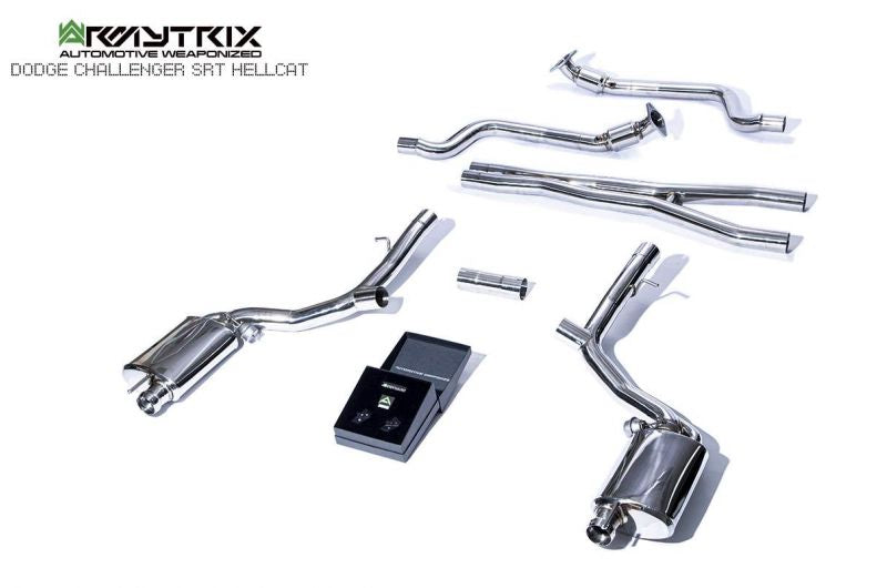 Armytrix exhaust system for Dodge Challenger SRT Hellcat (2018-present) valvetronic exhaust system