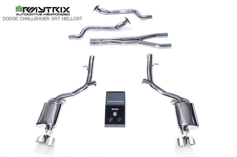 Armytrix exhaust system for Dodge Challenger SRT Hellcat (2018-present) valvetronic exhaust system