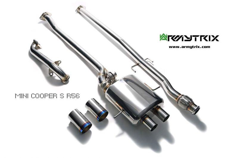 Armytrix exhaust system for MINI Cooper S R56/R57/R58/R59 1.6 turbo (2010-2014) valvetronic exhaust system