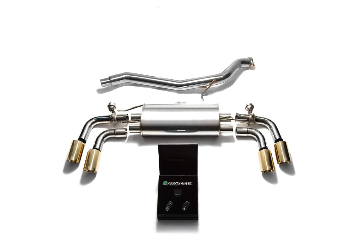 Armytrix exhaust system for Audi TT 8J MK2 1.8 2.0 TFSI Quattro Coupé (2006-2014) valvetronic exhaust system