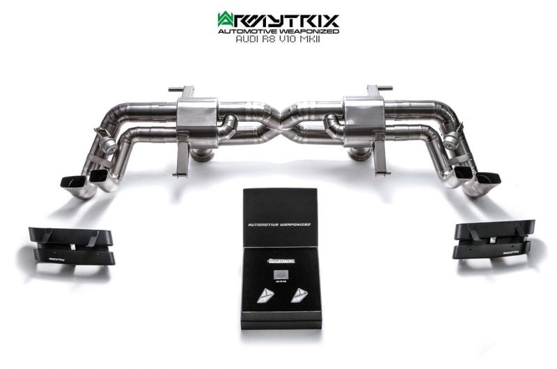 Armytrix exhaust system for Audi R8 MKII V10 Plus 5.2 FSI Coupé/Spyder (2016-2018) valvetronic exhaust system 