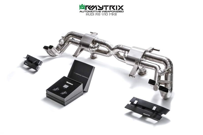 Armytrix exhaust system for Audi R8 MKII V10 Plus 5.2 FSI Coupé/Spyder (2016-2018) valvetronic exhaust system 