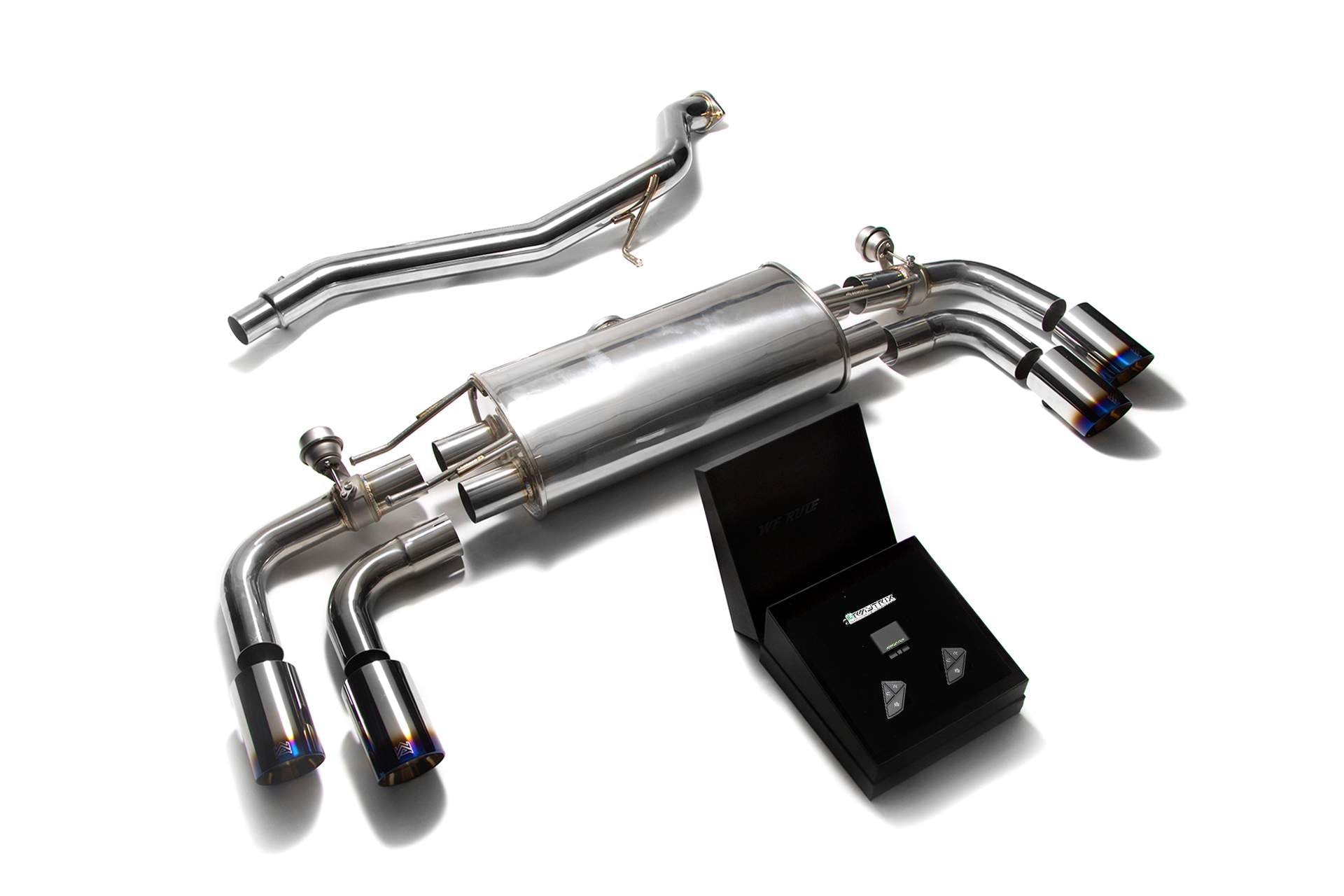 Armytrix exhaust system for Audi TT 8J MK2 1.8 2.0 TFSI Quattro Coupé (2006-2014) valvetronic exhaust system 