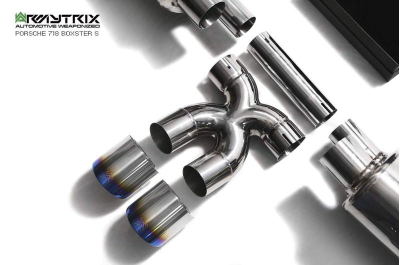 Armytrix exhaust system for Porsche 718 Cayman (2016-present) valvetronic exhaust system