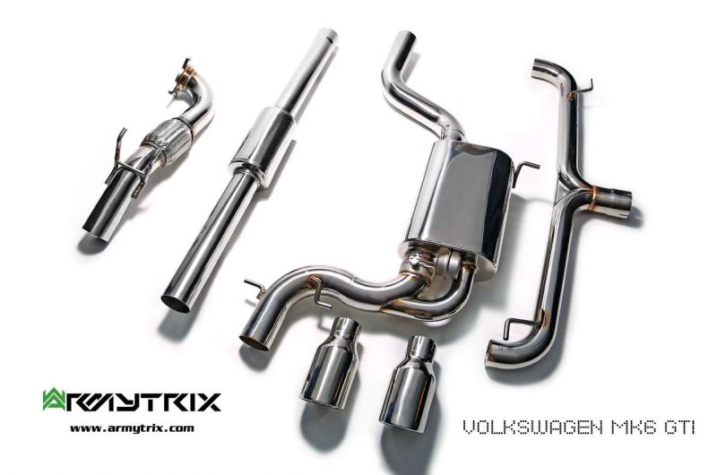 Armytrix exhaust system for Volkswagen Golf 6 gti 2.0 Turbo (2008-2013) valvetronic exhaust system